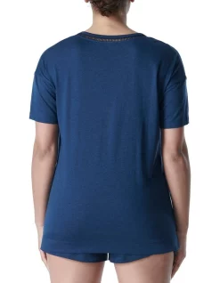 Deals 😍 Simone Perele Brume Short Sleeve Top Blue 🛒 -sleepwear-robes Sales unnamed file 1036