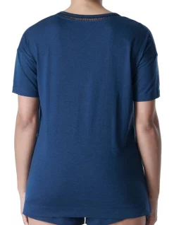 Deals 😍 Simone Perele Brume Short Sleeve Top Blue 🛒 -sleepwear-robes Sales unnamed file 1037