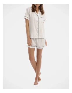 Best Sale π Chloe & Lola Basics Short Sleeve Satin Pyjamas Set Ivory π