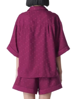 Outlet 😉 Simone Perele Caprice Short Sleeve 👕 Shirt Purple 👏 -sleepwear-robes Sales unnamed file 1059