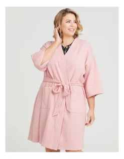 Discount 😀 Taking Shape Cotton Blend Waffle Robe In Vintage Rose 🌟 -sleepwear-robes Sales unnamed file 1110