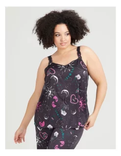 Deals ๐ Taking Shape Satin Zodiac Pyjama Top In Print ๐