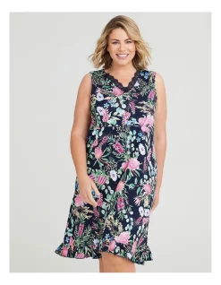 Hot Sale 🧨 Taking Shape Bamboo Native Floral Lace Nightie In Print 😉