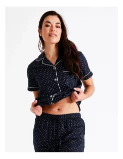 Budget 🔥 Soho Organic Cotton 3/4 PJ Set In Navy Multi 🌟 -sleepwear-robes Sales unnamed file 1183