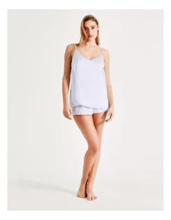 Flash Sale 🤩 Chloe & Lola 🔨 Hammered Satin Cami Boxer Set In Blue 😍 -sleepwear-robes Sales unnamed file 1185