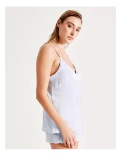 Flash Sale 🤩 Chloe & Lola 🔨 Hammered Satin Cami Boxer Set In Blue 😍 -sleepwear-robes Sales unnamed file 1187