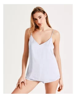 Flash Sale 🤩 Chloe & Lola 🔨 Hammered Satin Cami Boxer Set In Blue 😍 -sleepwear-robes Sales unnamed file 1188