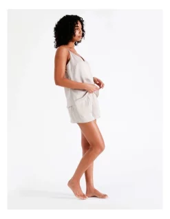 Best Sale 🥰 Chloe & Lola 🔨 Hammered Satin Cami Boxer Set In Champagne 😀 -sleepwear-robes Sales unnamed file 119