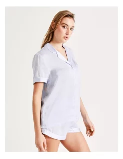 Deals 🎁 Chloe & Lola 🔨 Hammered Satin Short Sleeve PJ Set In Blue 🔥 -sleepwear-robes Sales unnamed file 1196