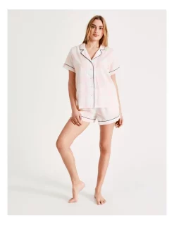 Cheapest 👍 Chloe & Lola Short Sleeve PJ Set In Pink 👍 -sleepwear-robes Sales unnamed file 1204