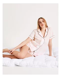 Cheapest 👍 Chloe & Lola Short Sleeve PJ Set In Pink 👍 -sleepwear-robes Sales unnamed file 1206
