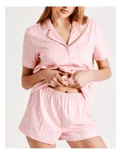 Wholesale ❤️ Chloe & Lola Satin Short Sleeve PJ Set In Pink/White 🌟 -sleepwear-robes Sales unnamed file 1213