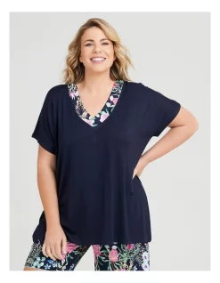 Best Sale ๐ฅ Taking Shape Bamboo Native Floral Pyjama Top In Navy โค๏ธ