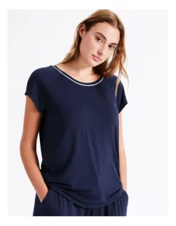 Brand new ⭐ Chloe & Lola Bamboo Short Sleeve PJ Top In Navy 🥰 -sleepwear-robes Sales unnamed file 1283