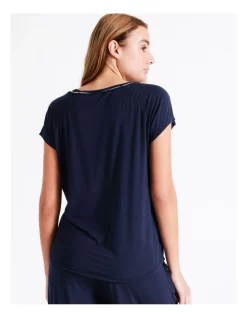 Brand new ⭐ Chloe & Lola Bamboo Short Sleeve PJ Top In Navy 🥰 -sleepwear-robes Sales unnamed file 1284