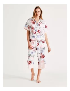 Brand new 🤩 Chloe & Lola New Pebbled Satin Short Sleeve PJ Top In White Multi 🧨 -sleepwear-robes Sales unnamed file 1287