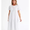Outlet ✨ Soho Knit Mid Length Nightie In White 🛒 -sleepwear-robes Sales unnamed file 1347
