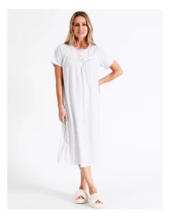 Outlet ✨ Soho Knit Mid Length Nightie In White 🛒 -sleepwear-robes Sales unnamed file 1349