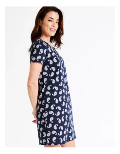 Coupon ✔️ Soho Organic Cotton Short Sleeve Half Placket Nightie In Navy 🌟 -sleepwear-robes Sales unnamed file 1358