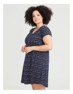 Promo ✨ Taking Shape V-neck Cuff Nightie In Navy Pink Stars 🔔 -sleepwear-robes Sales unnamed file 1394