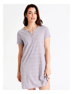 Coupon 🎉 Soho Organic Cotton Short Sleeve Half Placket Nightie In Pink 😉 -sleepwear-robes Sales unnamed file 1447