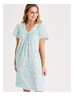 Cheapest 👍 Soho Knit Short Length Short Sleeve Nightie In Seafoam 🌟 -sleepwear-robes Sales unnamed file 1454