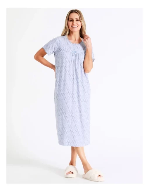 Flash Sale ❤️ Soho Knit Mid Length Nightie In Blue 🔥 -sleepwear-robes Sales unnamed file 1457