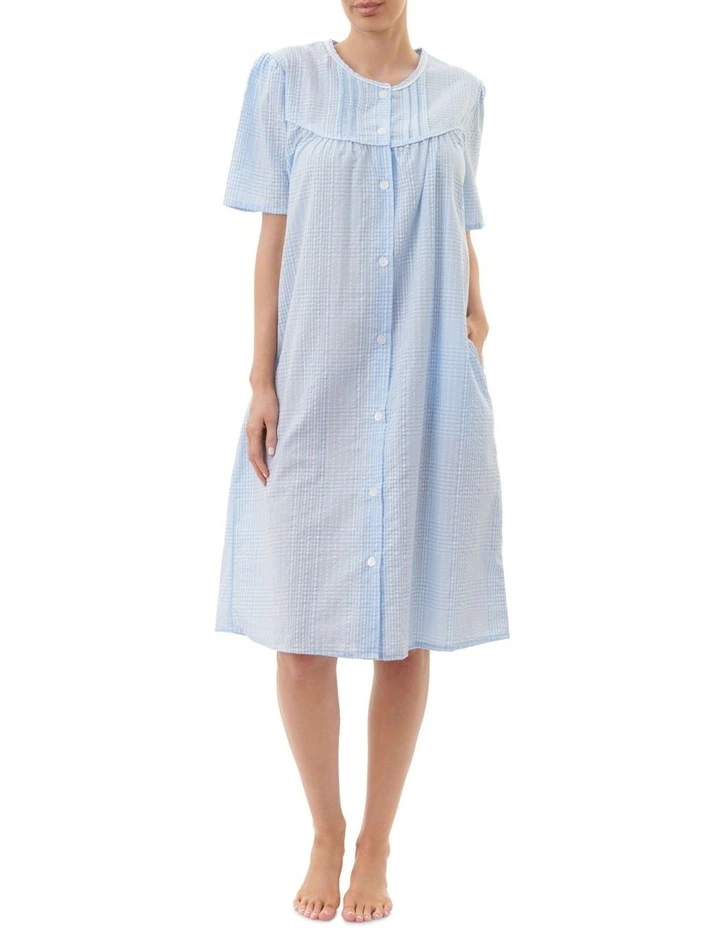 Buy ✔️ Givoni Seersucker Brunchcoat In Blue Check 🥰 3 Buy ✔️ Givoni Seersucker Brunchcoat In Blue Check 🥰