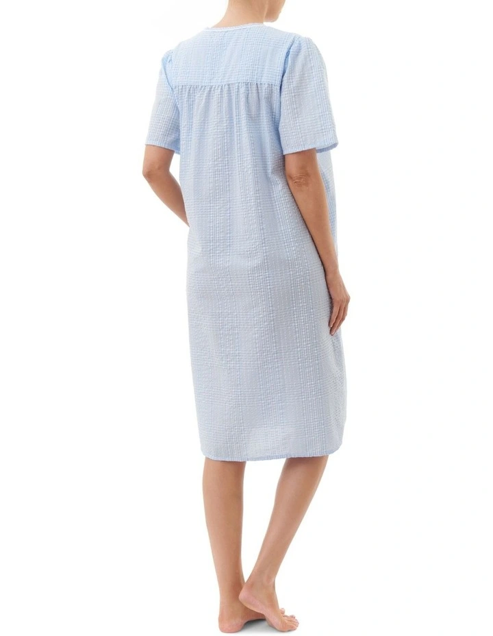 Buy ✔️ Givoni Seersucker Brunchcoat In Blue Check 🥰 4 Buy ✔️ Givoni Seersucker Brunchcoat In Blue Check 🥰 - Image 2