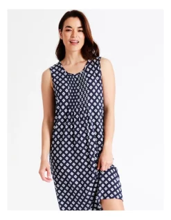 Outlet 😉 Soho Viscose Elastane Sleeveless Nightie In Navy Multi 🥰