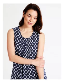 Outlet 😉 Soho Viscose Elastane Sleeveless Nightie In Navy Multi 🥰 -sleepwear-robes Sales unnamed file 1469