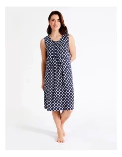 Outlet 😉 Soho Viscose Elastane Sleeveless Nightie In Navy Multi 🥰 -sleepwear-robes Sales unnamed file 1470