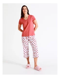 Coupon 😍 Soho Organic Cotton Knit V-Neck 3/4 PJ Set In Red 🎁 -sleepwear-robes Sales unnamed file 149