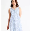 Budget 🎁 Soho Organic Cotton Half Placket Sleeveless Nightie In Blue 🎉 -sleepwear-robes Sales unnamed file 1494