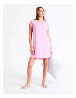 Outlet 🧨 Chloe & Lola Bamboo Short Sleeve Nightie In Pink 💯 -sleepwear-robes Sales unnamed file 1517