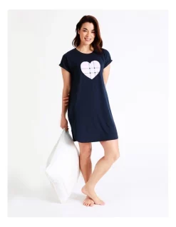 Cheap ๐ Soho Core Short Sleeve Nightie In Navy ๐