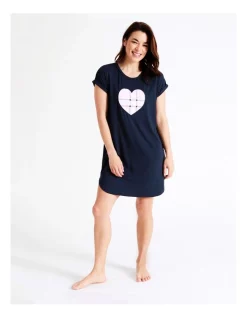 Cheap 👏 Soho Core Short Sleeve Nightie In Navy 👏 -sleepwear-robes Sales unnamed file 1520