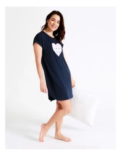 Cheap 👏 Soho Core Short Sleeve Nightie In Navy 👏 -sleepwear-robes Sales unnamed file 1522