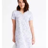 Buy 🛒 Soho Organic Cotton Short Sleeve Half Placket Nightie In Lilac ✔️ -sleepwear-robes Sales unnamed file 1534