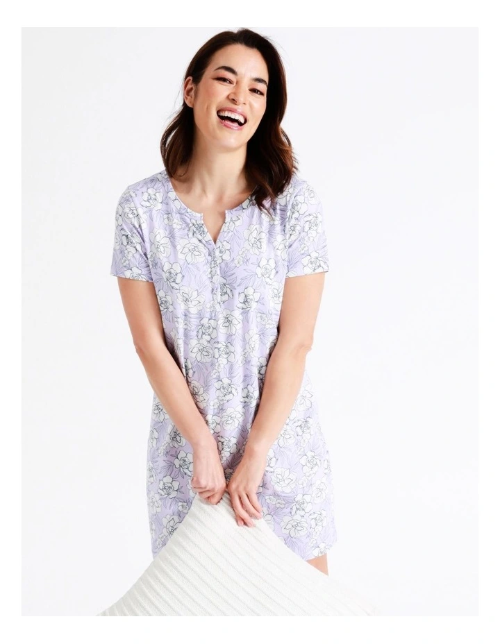 Buy π Soho Organic Cotton Short Sleeve Half Placket Nightie In Lilac βοΈ 4 Buy π Soho Organic Cotton Short Sleeve Half Placket Nightie In Lilac βοΈ - Image 2