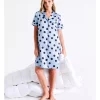 Hot Sale 😉 Chloe & Lola Satin Spot Sleep 👚 Shirt In Blue 💯 -sleepwear-robes Sales unnamed file 1561