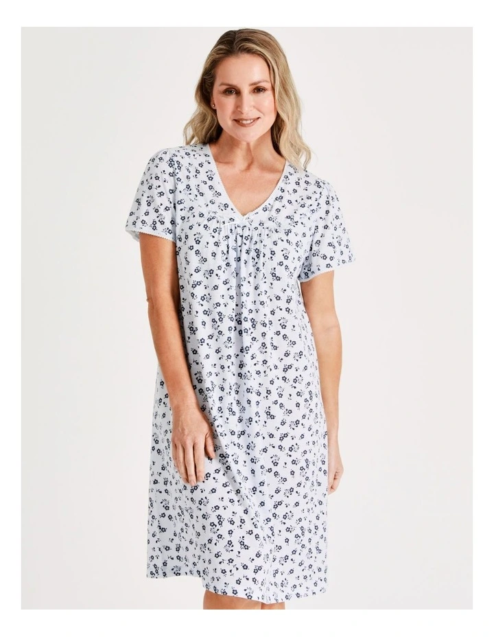 Best Sale ๐ Soho Knit Short Length Short Sleeve Nightie In Blue ๐ฅ 3 Best Sale ๐ Soho Knit Short Length Short Sleeve Nightie In Blue ๐ฅ