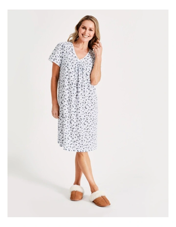 Best Sale ๐ Soho Knit Short Length Short Sleeve Nightie In Blue ๐ฅ 4 Best Sale ๐ Soho Knit Short Length Short Sleeve Nightie In Blue ๐ฅ - Image 2