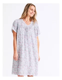 Hot Sale 🌟 Soho Woven Short Length Nightie In Blue 🛒 -sleepwear-robes Sales unnamed file 1618