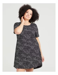 Outlet ✔️ Taking Shape Cotton Short Sleeve Nightie In Black/White Spot 💯 -sleepwear-robes Sales unnamed file 1636