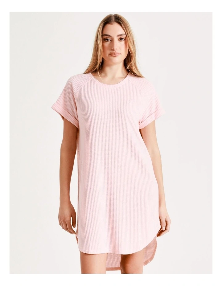 Budget 𧨠Chloe & Lola Waffle Short Sleeve Nightie In Pink 𧨠3 Budget 𧨠Chloe & Lola Waffle Short Sleeve Nightie In Pink π§¨