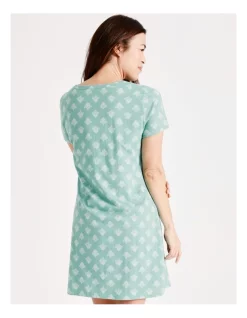 Best Sale ✔️ Soho Organic Cotton Short Sleeve Half Placket Nightie In Mint ✨ -sleepwear-robes Sales unnamed file 1721