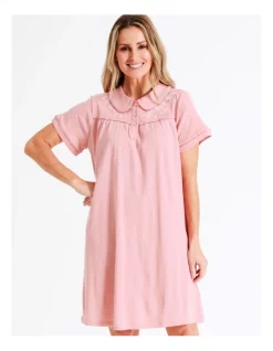 Outlet ๐คฉ Soho Knit Short Sleeve Nightie In Dusty Pink โ๏ธ