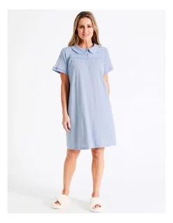 Best Sale 💯 Soho Knit Short Sleeve Nightie In Blue 🔔 -sleepwear-robes Sales unnamed file 1748