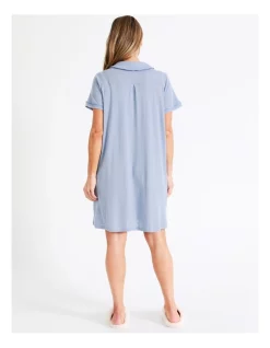 Best Sale 💯 Soho Knit Short Sleeve Nightie In Blue 🔔 -sleepwear-robes Sales unnamed file 1751